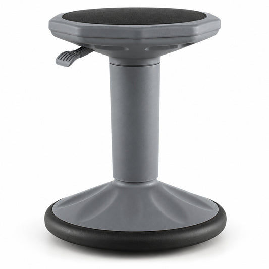 Height-Adjustable Wobble Office Stool, Gray